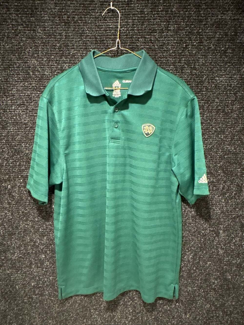 Adidas Notre Dame Fighting Irish Climalite Polo Shirt Green Sz S